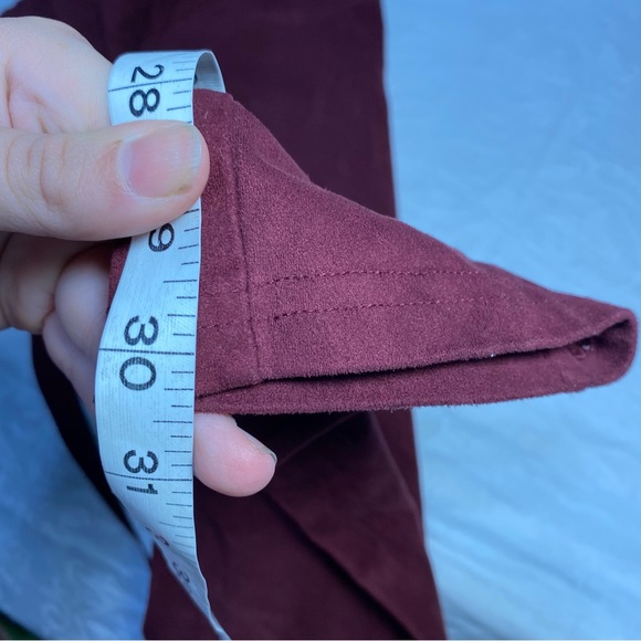 Faux Suede Leggings from Lucca Red Velvet Feel Thick Warm Mid/ High Rise Medium - Picture 9 of 14